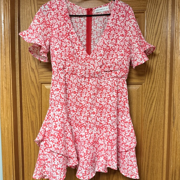 Hello Molly Red Floral Mini Dress - Picture 4 of 6